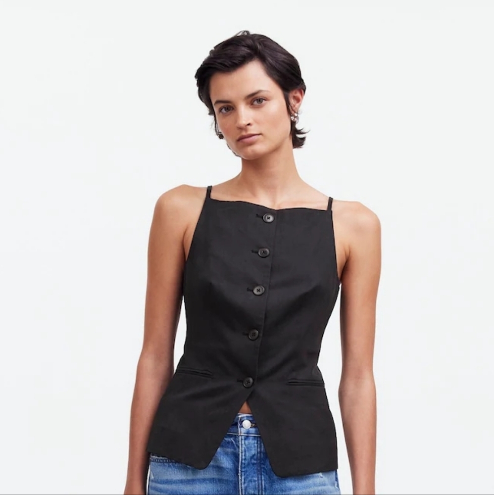 Madwells Square Neck Vest In Drapey Twill SZ 8-sold Out Online